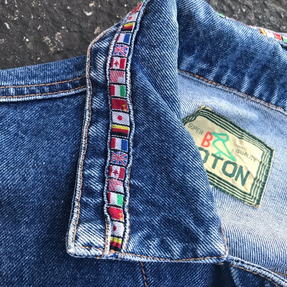 Vintage World Flag Denim Jacket Gem